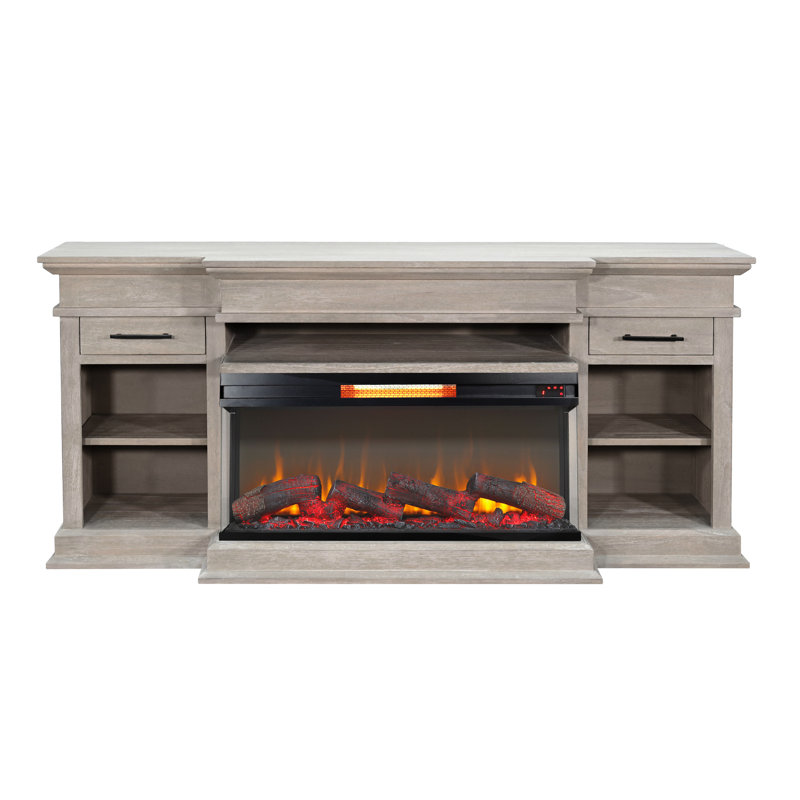 72" Media Console with Panoramic Electric Fireplace