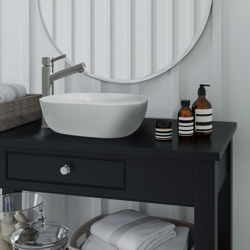 Lavabo de comptoir rectangulaire de 18 po de collection Whitehaus, Blanc