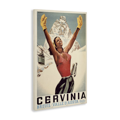 Toile rétro de ski Cervinia, design par Marcus Jules