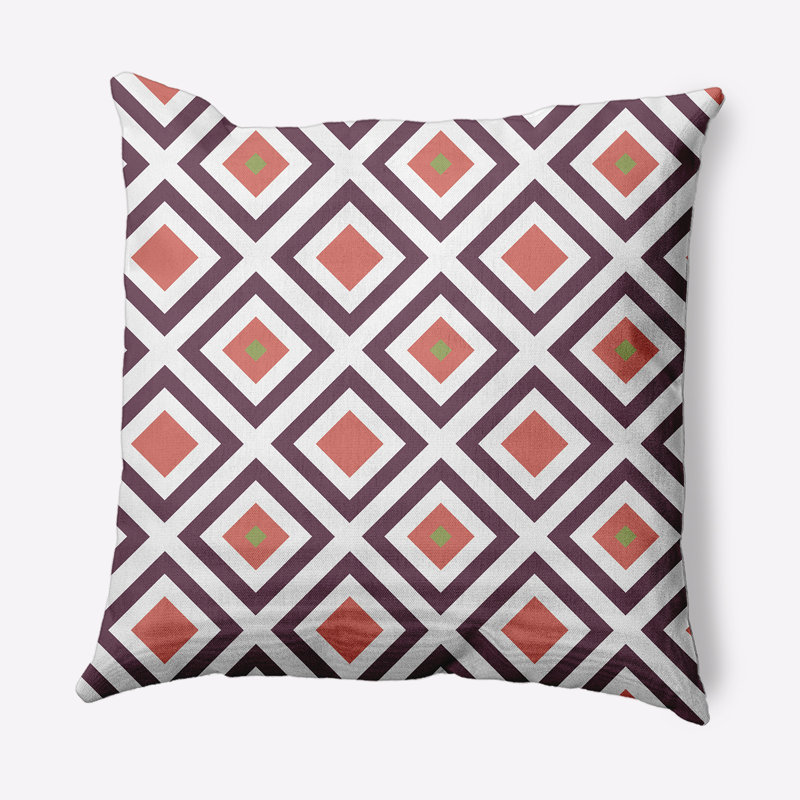 Housse et insert de coussin carré Subline, H 20 po x l 20 po, Mauve / corail