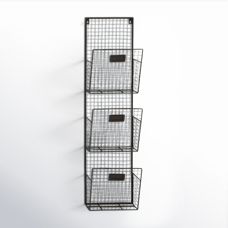 Kieran Metal Wall Organizer with Wall Baskets