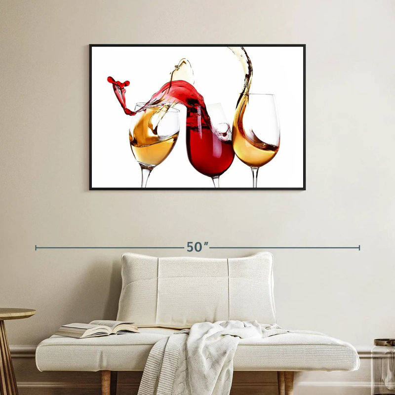 Éclaboussures de vin, Cadre flottant noir, 40 po x 27 po
