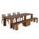 Transformer Table Extendable Dining Set - Table + Bench + 4 Chairs - 2 To 12 People - American Walnut