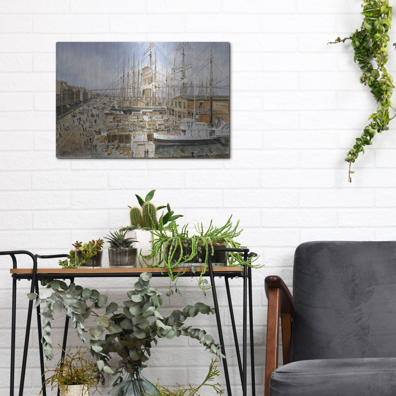«Wall St. Ferry, Ny» par Stanton Manolakas, H 12 po x l 16 po