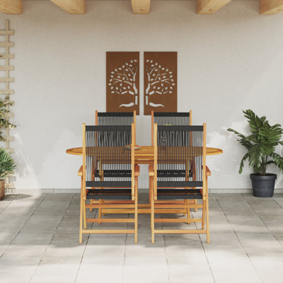 Garden Dining Set Folding Manual 5 Pcs