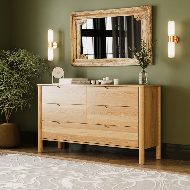 Ardin 6 Drawer Solid Wood Natural Dresser, Natural