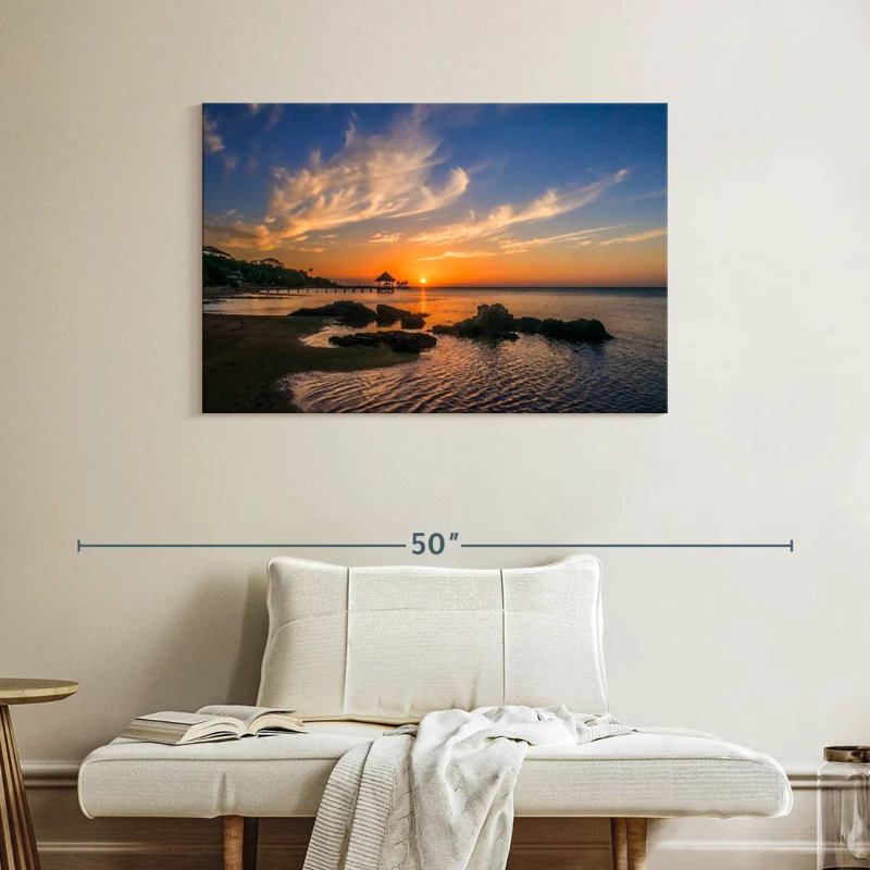 Gillard Roatan Gillard coucher de soleil, H 26 po x l 39 po