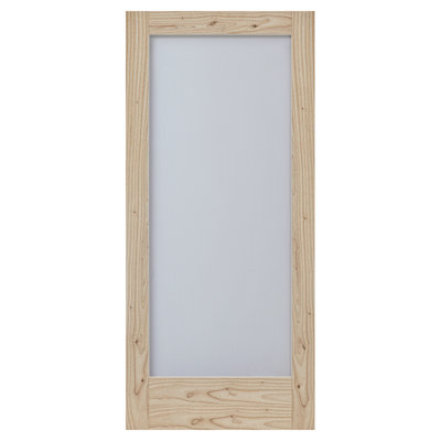 MODA 1-Lite Frosted Glass Unfinished White Cedar Slab Interior Door