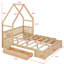 Lit plateforme avec garde-corps et tiroirs Wood House-527166025