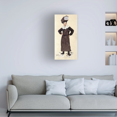 Sem Seller Of Oysters From The Store Prunier. Chromolithography Signed SEM . Canvas Art