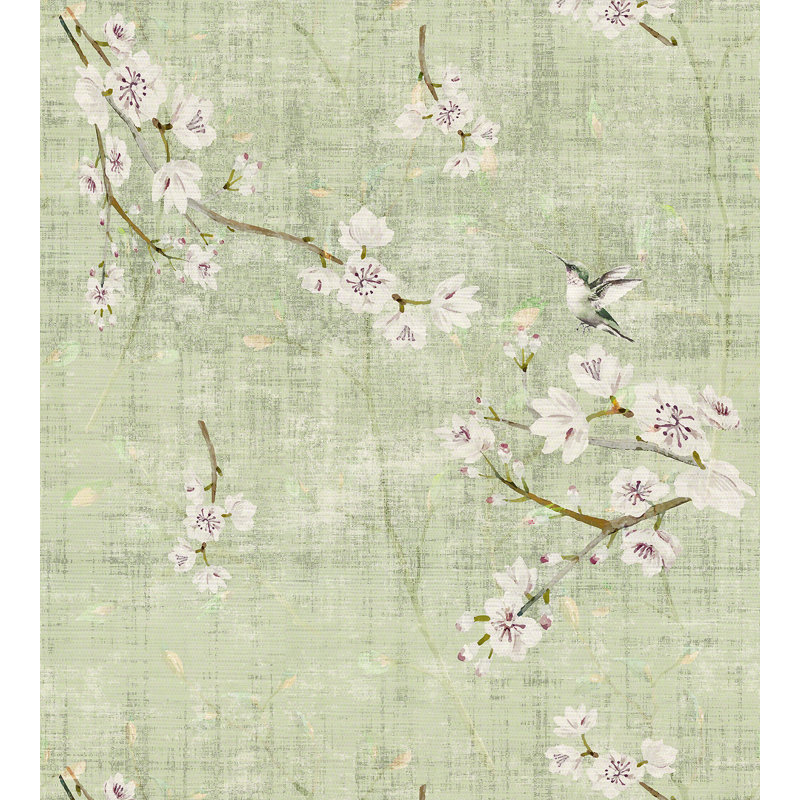 Chinoiserie Animal Print Metallic Wallpaper Roll, Celadon