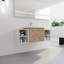 Meuble-lavabo à fermeture en douceur de 48 pouces avec lavabo et tablettes de rangement, conception écologique et durable pour les salles de bain modernes
