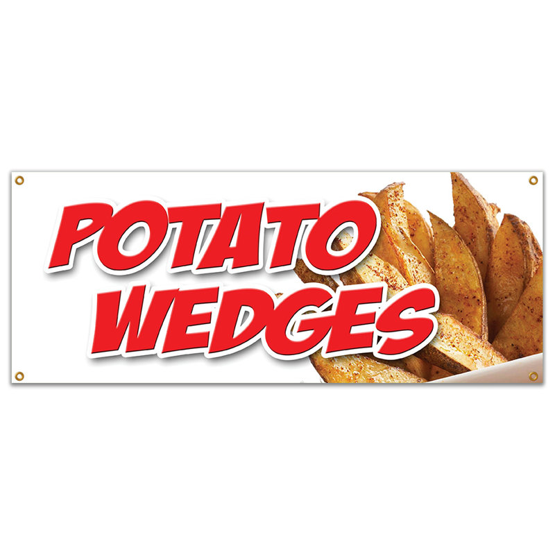POTATO WEDGES Banner sign, nourriture frite, Idaho