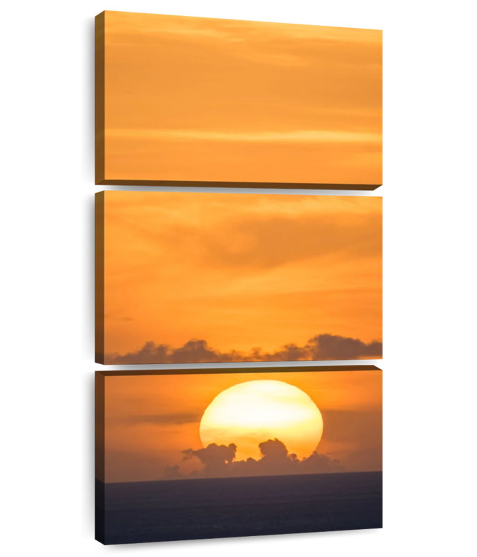 Coucher de soleil brillant des Antilles, H 62 po x l 30 po