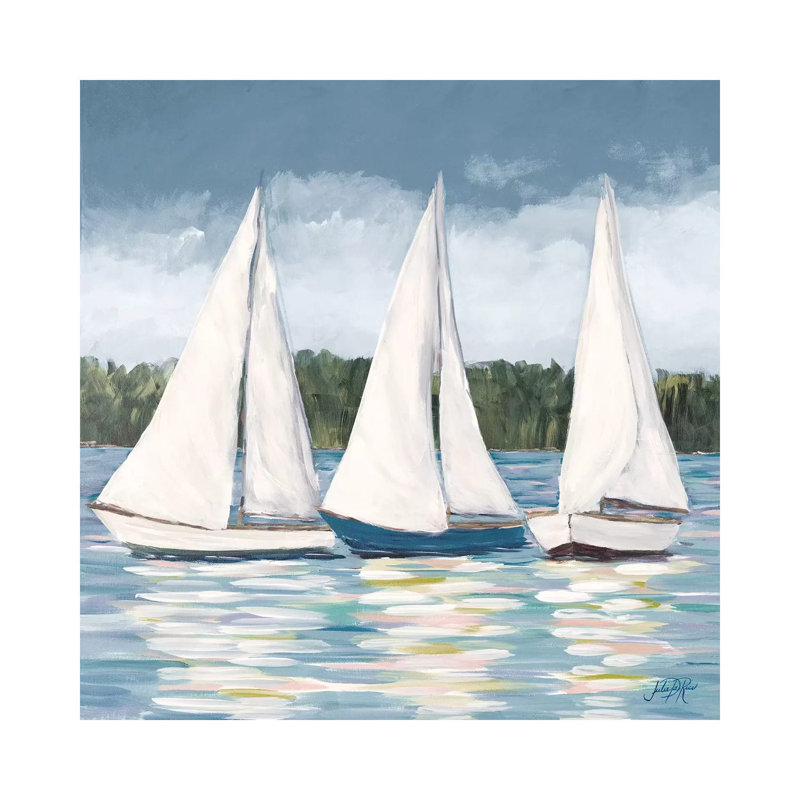 Soft Sail I by Julie Derice - Wrapped Canvas Painting, 93.98cm H x 93.98cm W x 1.905cm D