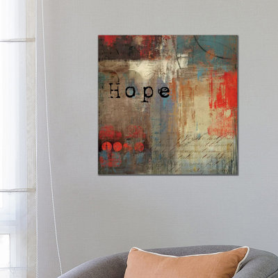 Hope 1 Piece Wrapped Canvas Wall Art