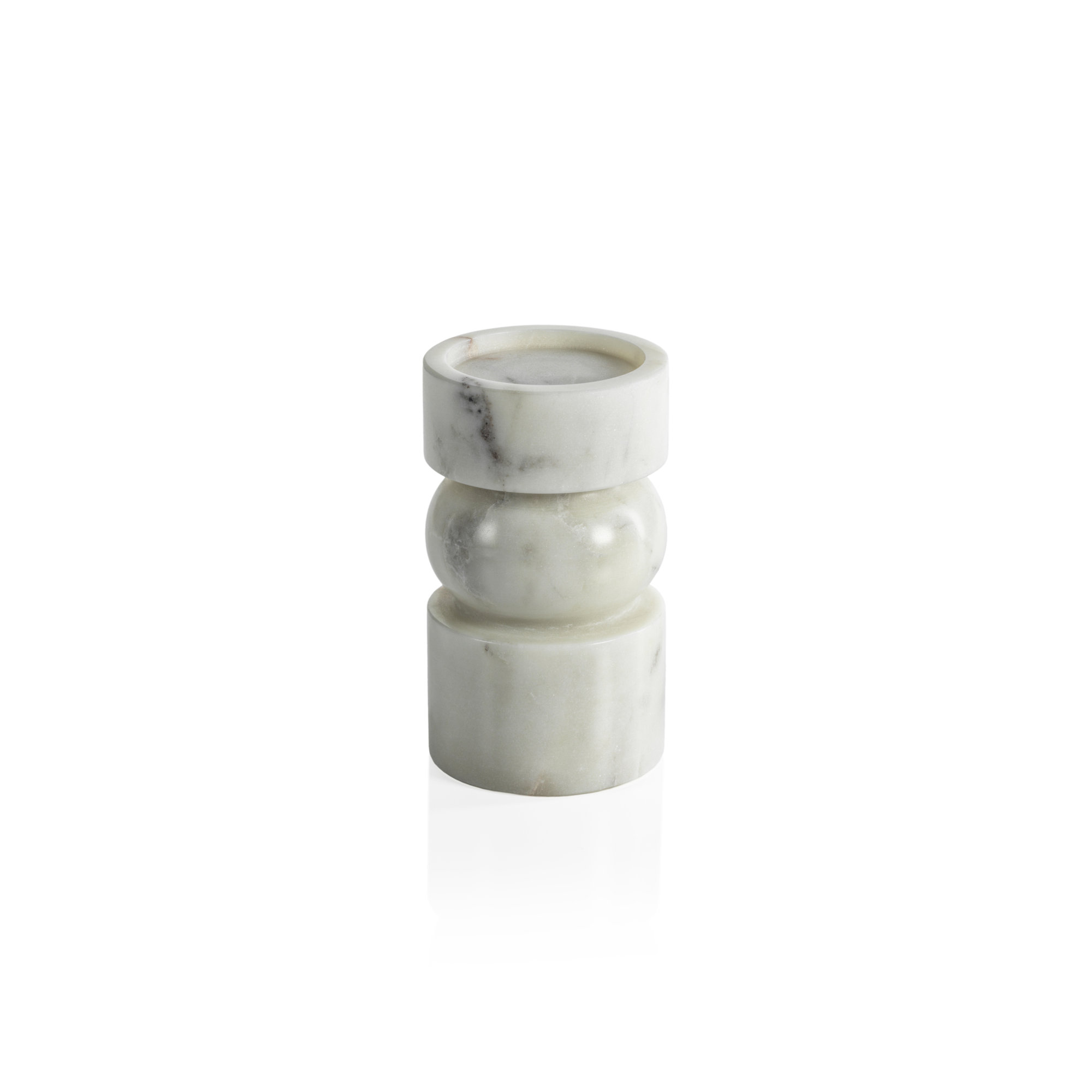 Keaton 2 Piece Marble Tabletop Pillar Set, 6.25" H x 3.75" W x 3.75" D
