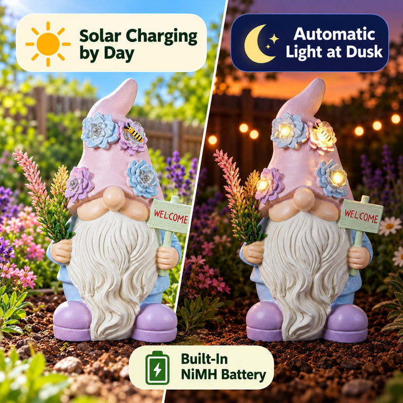 Gnome succulent lavande rose et violet