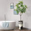 Arbre artificiel dans un pot à fleurs texturé blanc minimaliste moderne-104351675