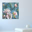 « magnolia on blue 2 », reproduction sur toile tendue-23681702