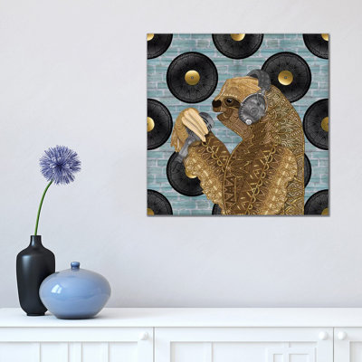 Singing Sloth by Angelika Parker - Wrapped Canvas Print