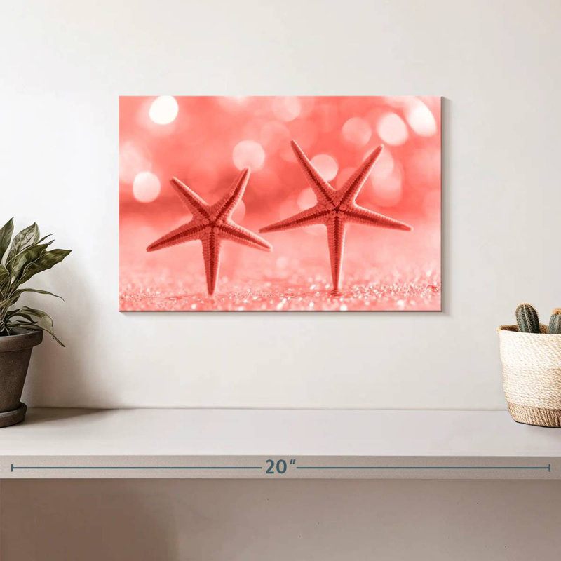 Étoile de mer de couleur corail Aletra, H 8 po x l 12 po