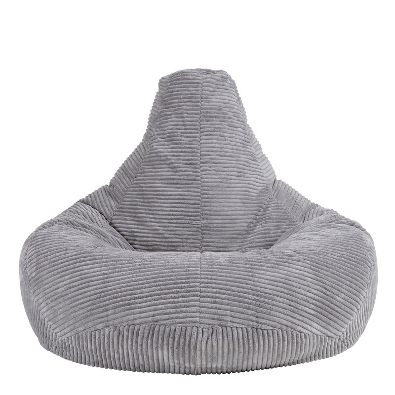 Bean Bag Bazaar Dalton Corduroy Recliner Bean Bag, Grey
