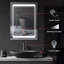 Armoire à pharmacie moderne avec miroir et miroir, organisateur de salle de bain mural à brancher avec 3 tablettes de rangement