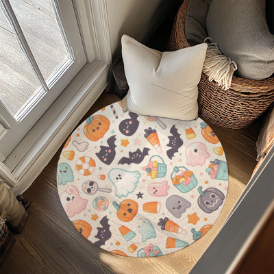 Blush Monster Masquerade Braided Rug