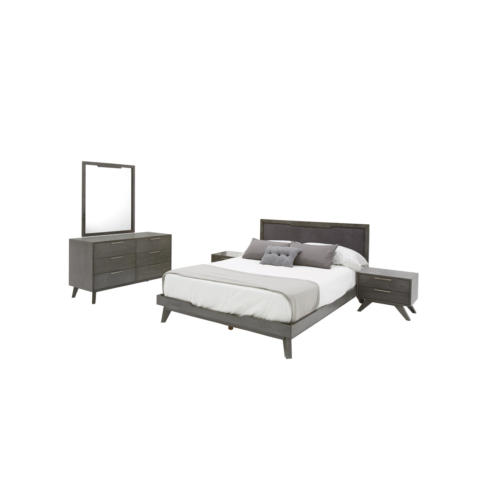 Glow 5-Piece Bedroom Set, Queen, Gray Wash