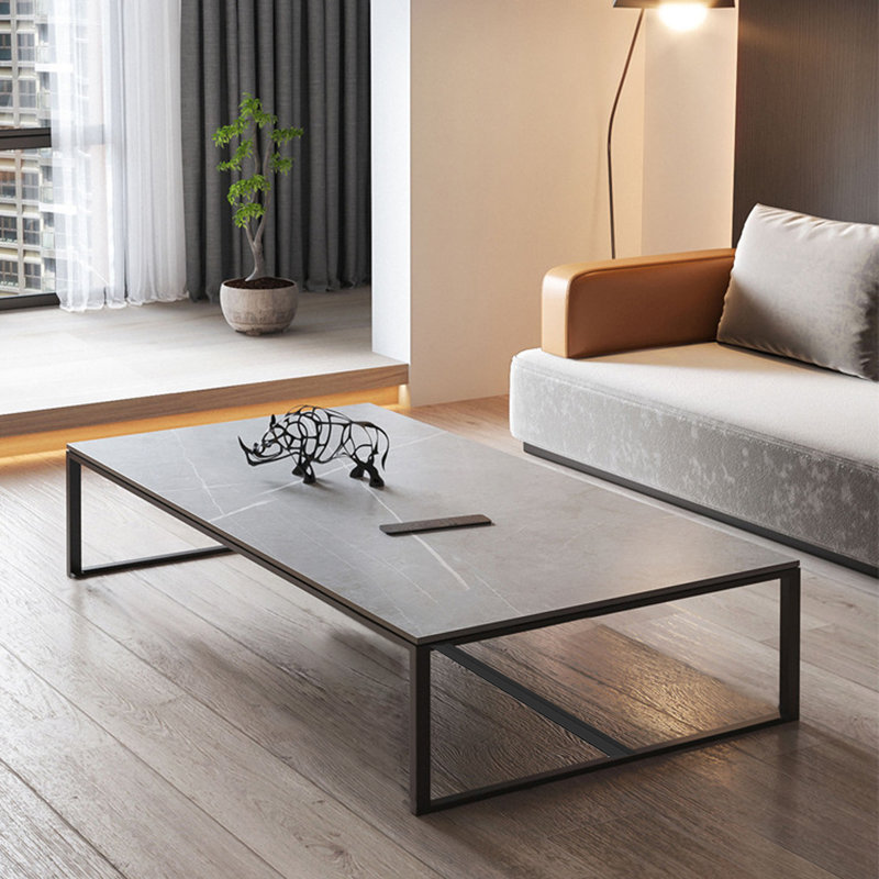 Deivion Stone Top Single Coffee Table, Gray