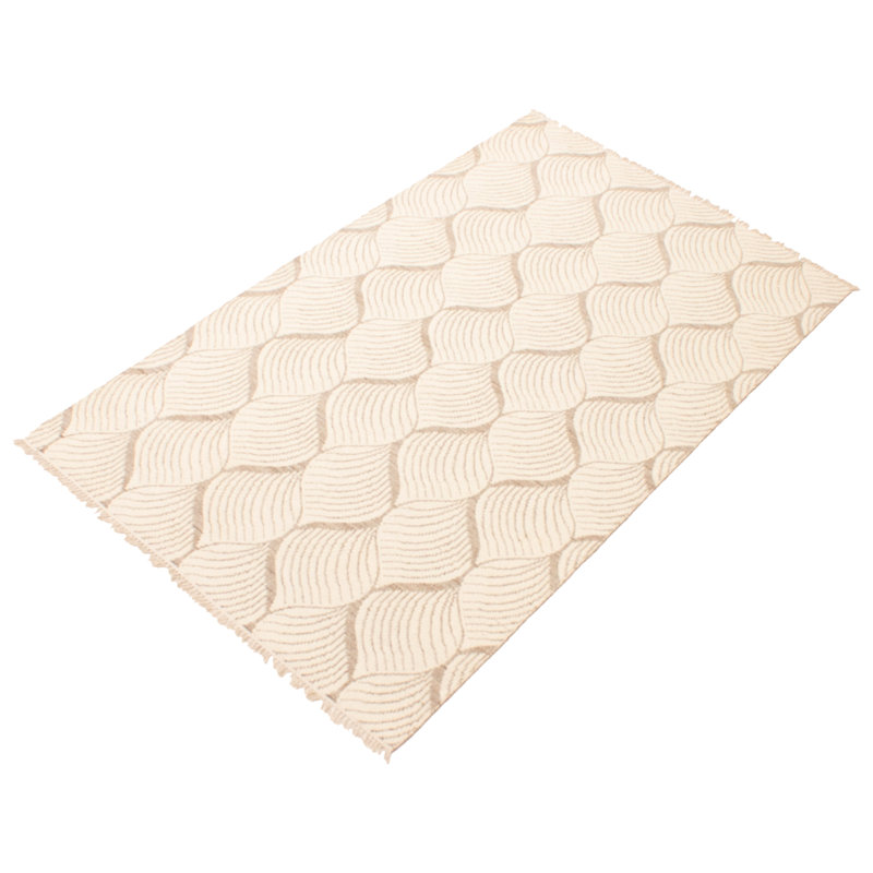 Tapis beige / brun en laine tissé à plat à la main Ancrum