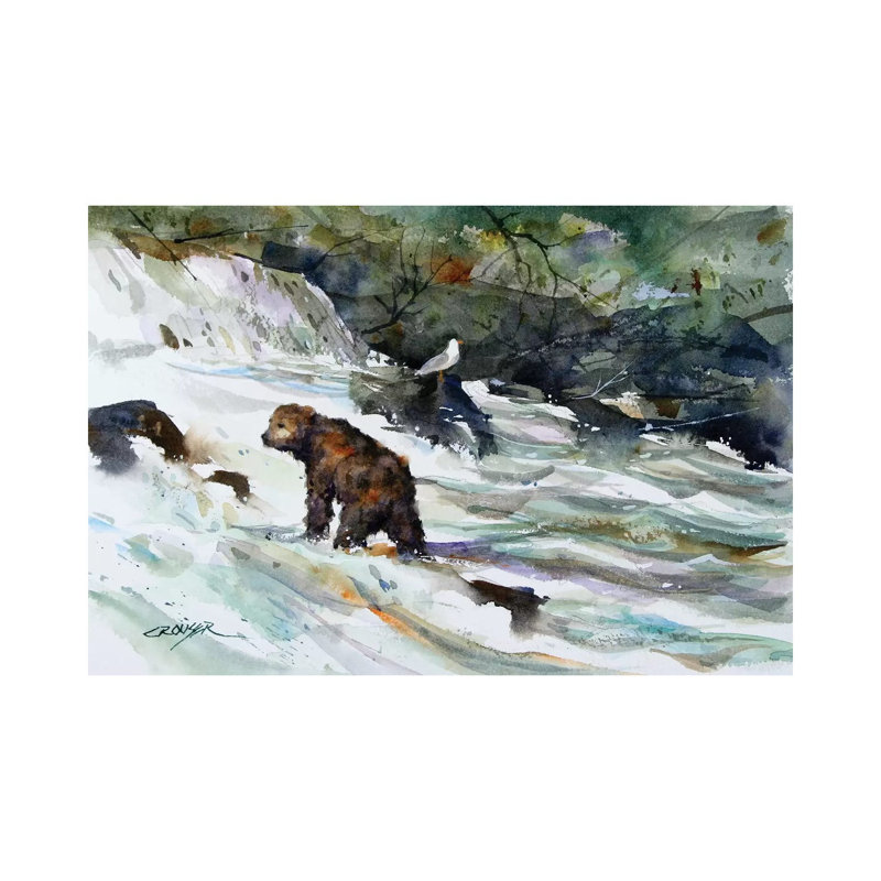 King Of The Rapids by Dean Crouser - Painting on Canvas, 20.32 cm H x 30.48 cm W, Wrapped Canvas