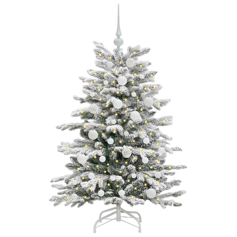 Artificial Hinged Christmas Tree White PE and PVC, 3.94 ft