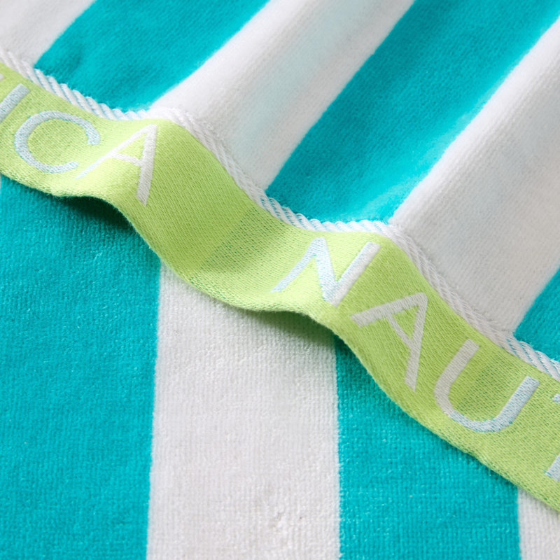 Nautica 2 Piece Beach Towel Set, Classic Cabana Blue