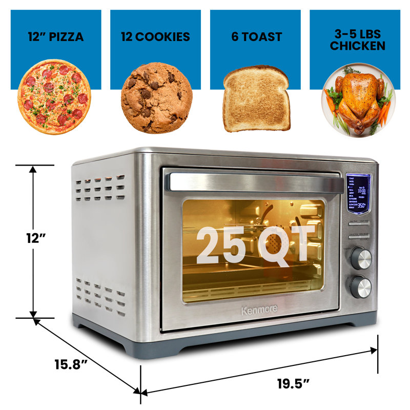 Kenmore Stainless Steel 6-Slice Digital Air Fryer Toaster Oven