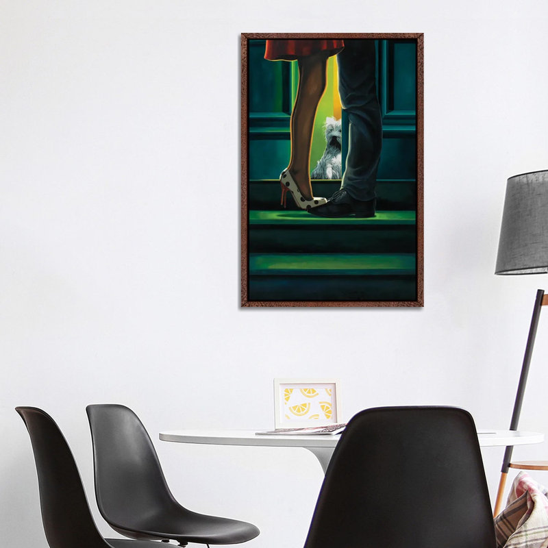 Learning To Share by Ross Jones - Painting on Canvas, 101.6cm H x 66.04cm W x 3.81cm D, Classic Brown Wood Framed