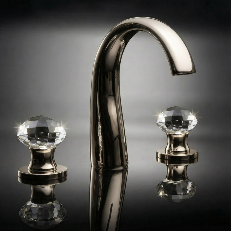 Rock Widespread Bathroom Faucet, Polished Nickel