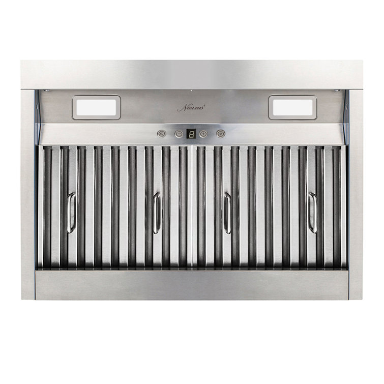 Range Hood Insert 36 Inch 600 CFM Built-in Kitchen Hood with 3 Speeds  Ultra-Quiet Stainless Steel Ducted Vent Hood Insert with LED Lights &  Dishwasher Safe Filters, Button Control Hood Vent-Cool White 