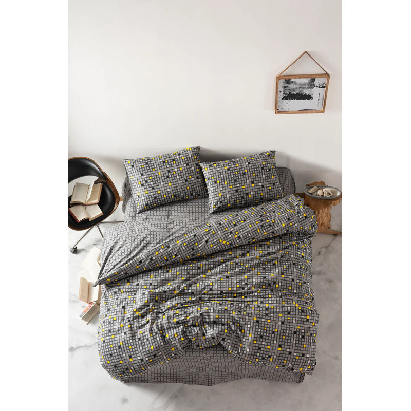 100% Cotton Ranforce Double Quilt Cover Set, Lilac | 79 x 79 inches Duvet Cover & 31.5 x 31.5 inches Pillowcases (2 Pieces) | Machine Washable, 145 Thread Count, Button Closure | Soft & Durable Bedding for a Cozy Bedroom