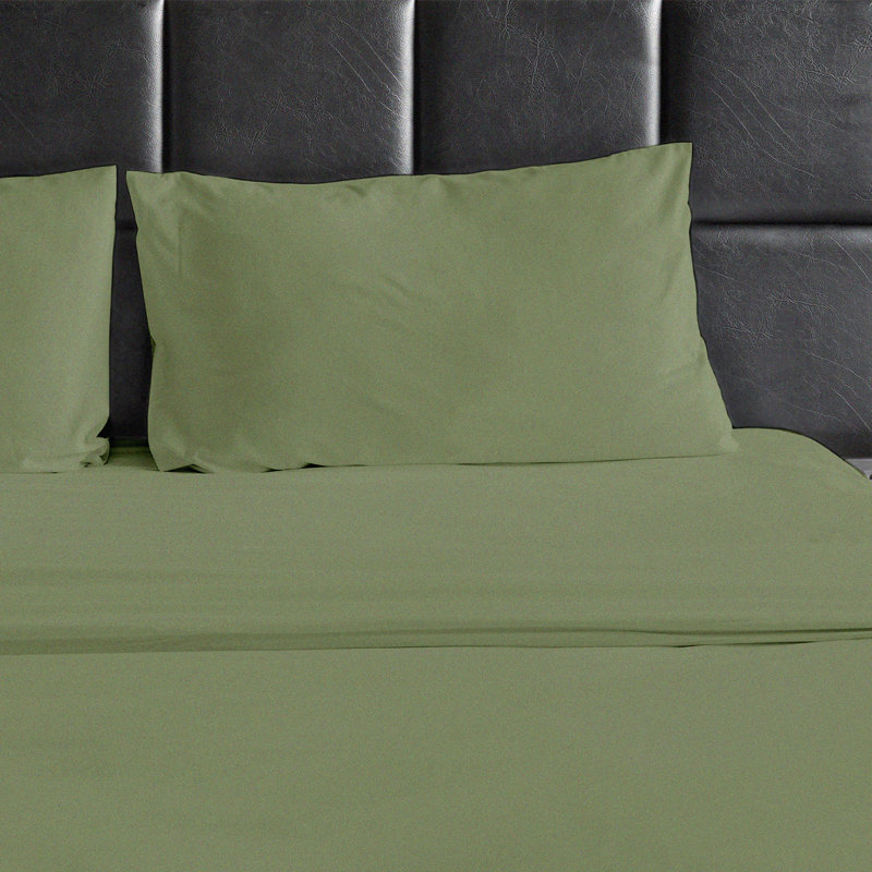 Ensemble de draps en micro-fibre, Ensemble de draps pour taille de lit grand avec un, Sauge