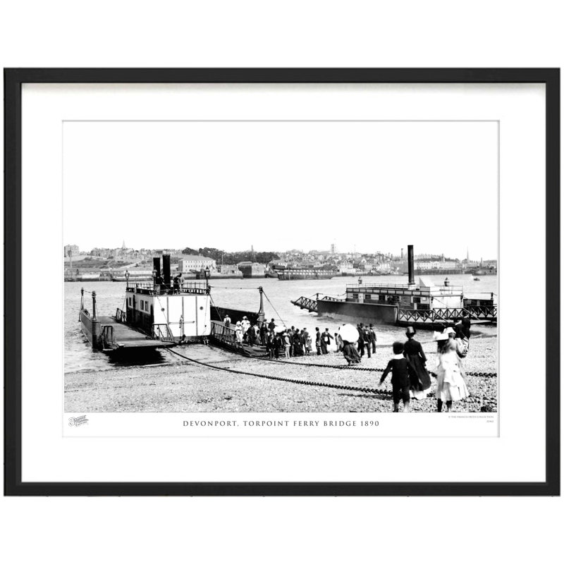 Devonport, Torpoint Ferry Bridge 1890 - Single Picture Frame Print, 45cm H x 60cm W x 2.3cm D