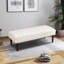 Banc rembourré en sherpa blanc cassé