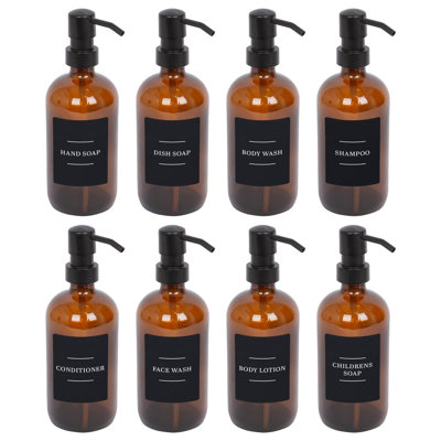 Glass Soap Dispensers with Labels - 500ml