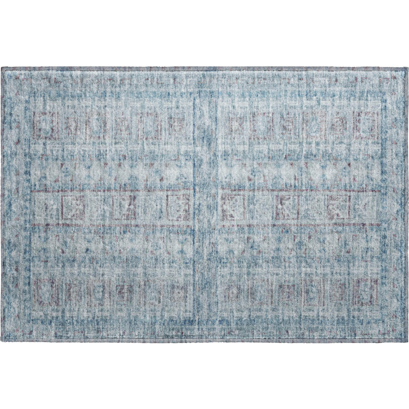 Tapis rayé de qualité supérieure Mayfield, Bleu, 1 pi 8 po x 2 pi 6 po
