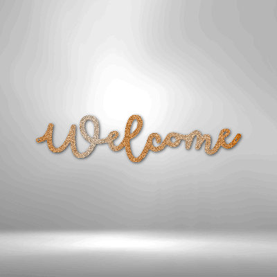 Panneau mural en métal Welcome Script
