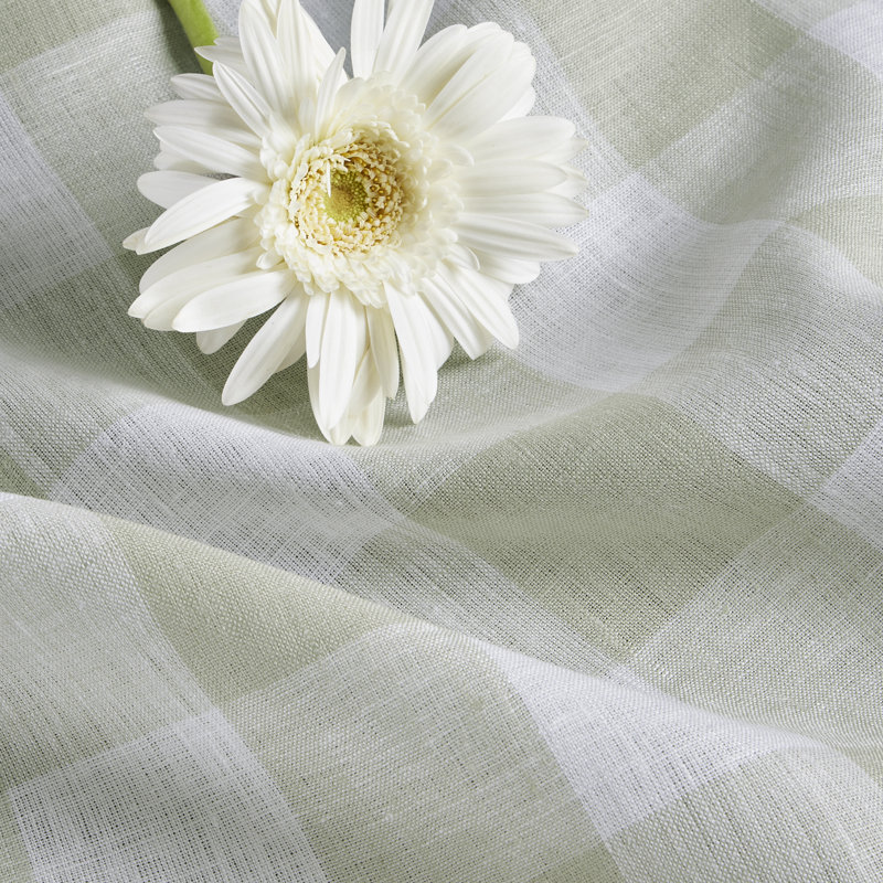 Buffalo Check - 100% Pure Linen Dinner Napkins, Sage/White