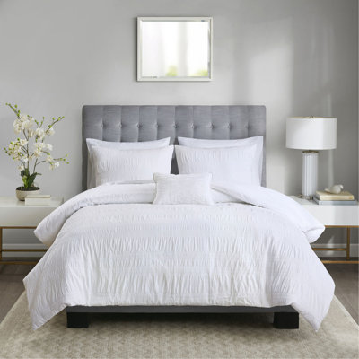 Ensemble de housse de couette en coton à carreaux double / grand 4 pièces