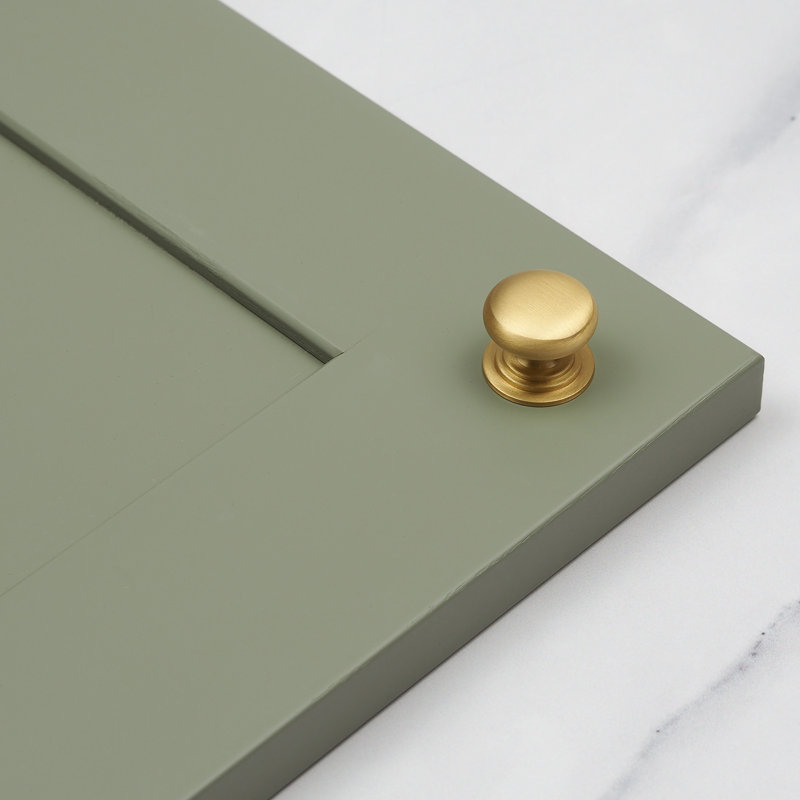 Satin Brass Cup Handle, 25mm Knob