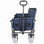 Chariot pliant 3-en-1 avec siège de banc - Protection brevetée, capacité de 500 lb, pneus de plage 9 po x 4 po pour le camping et la plage, bleu foncé